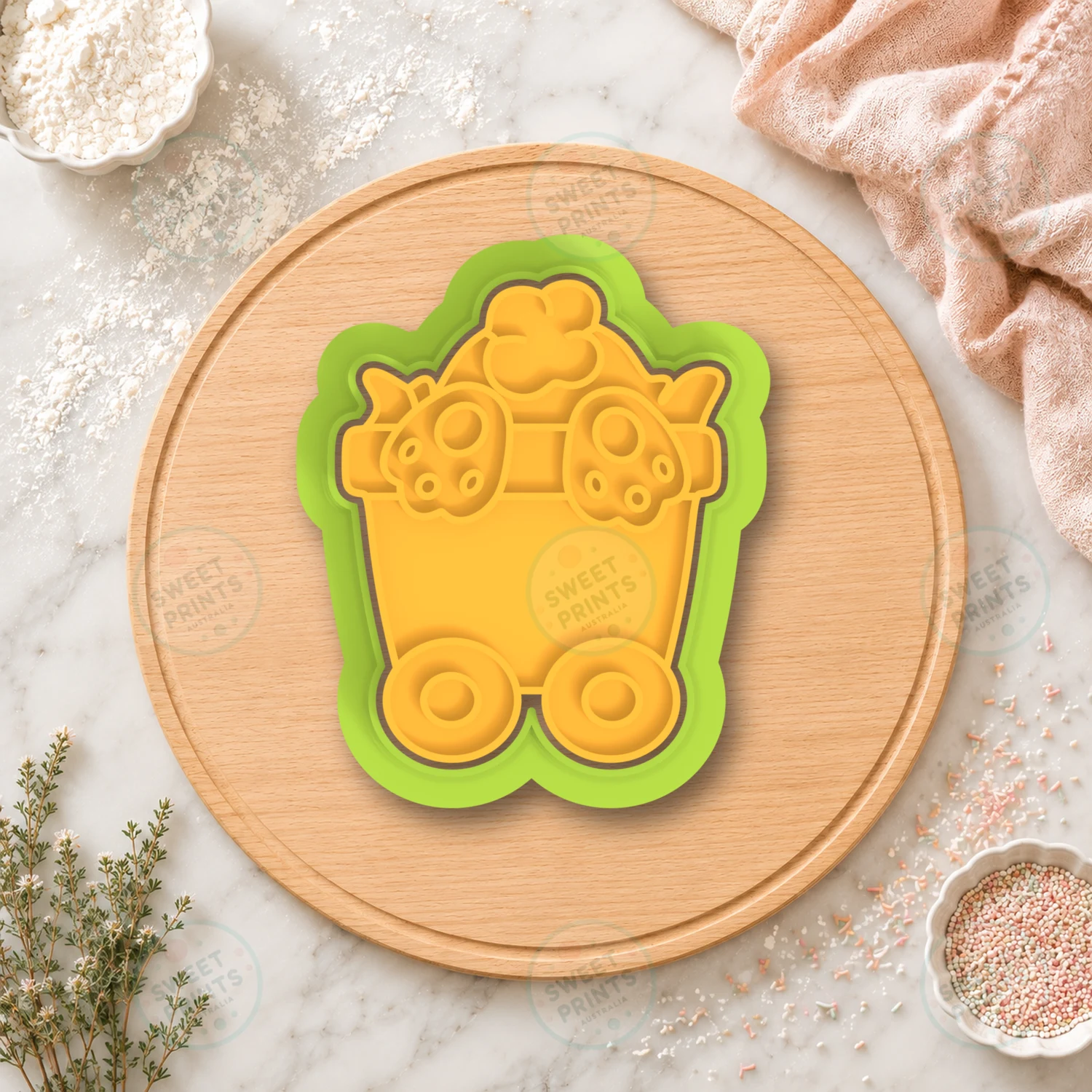 Easter Train Carriage Cookie Cutter & Stamp cookie cutter