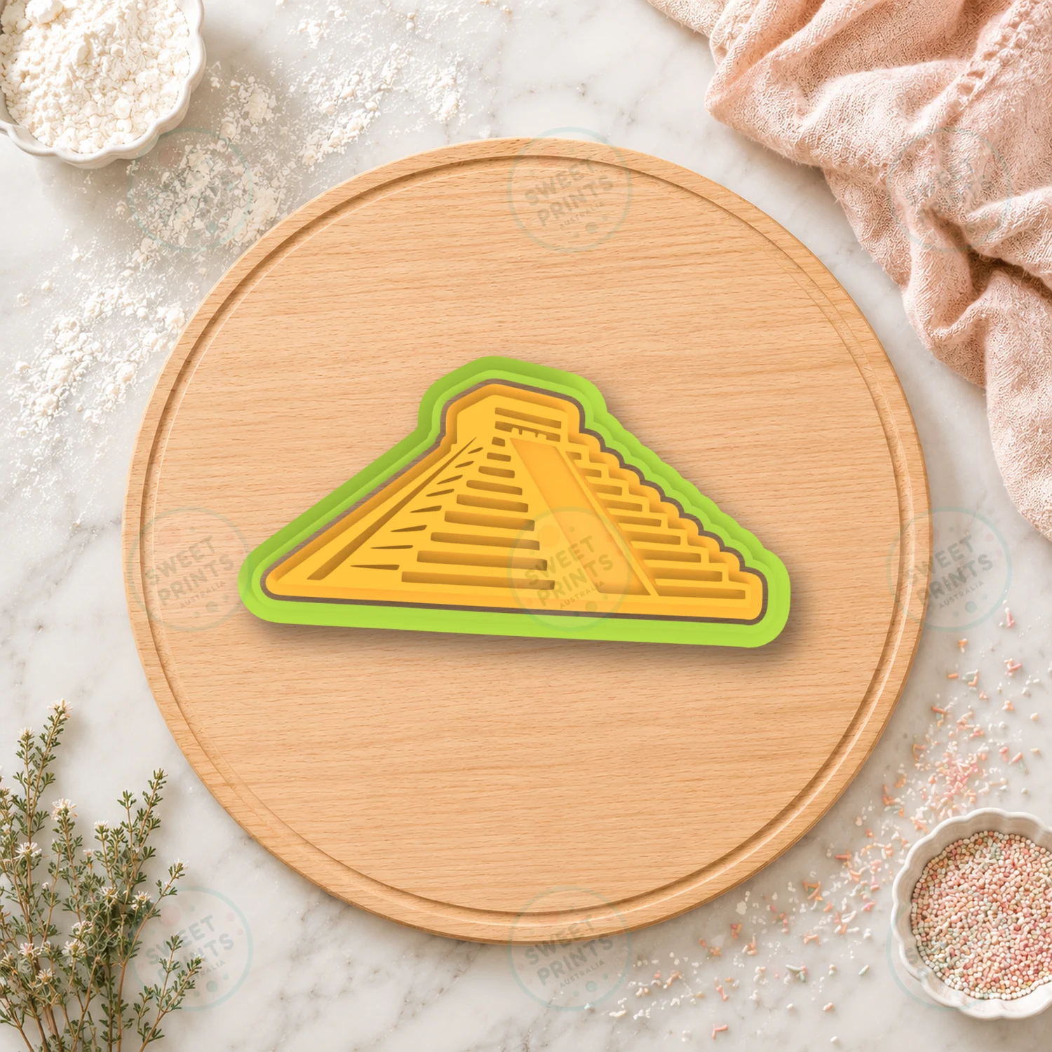 Stepped Pyramid Cookie Cutter & Stamp cookie cutter