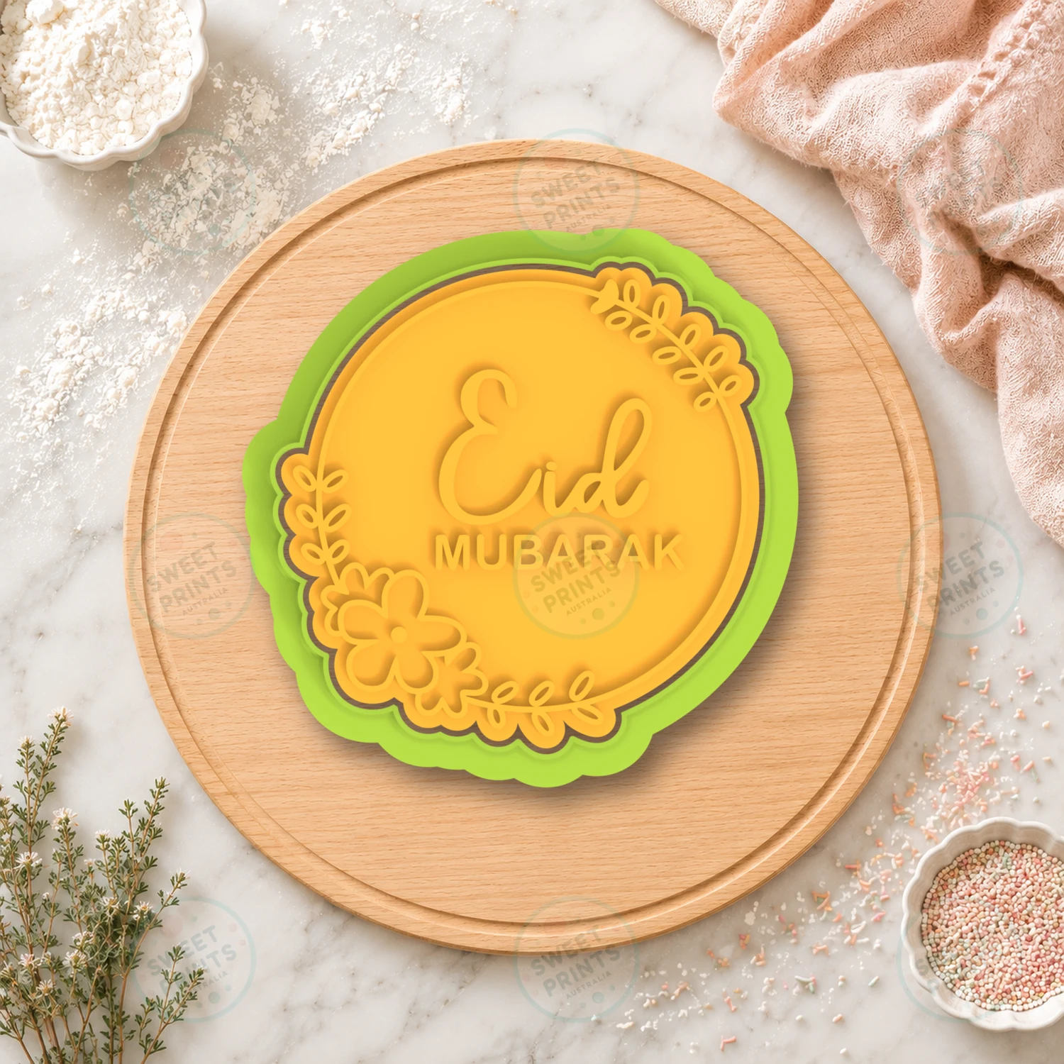 Eid Mubarak Ramadan Islamic Muslim Floral Cookie Cutter & Stamp cookie cutter