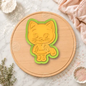Plim Plim Cat Girl Cookie Cutter & Stamp