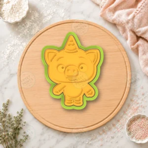 Plim Plim Pig With Party Hat Cookie Cutter & Stamp