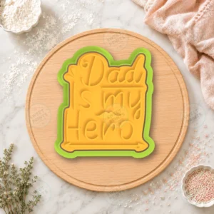 Dad Is My Hero Lettering Cookie Cutter & Stamp