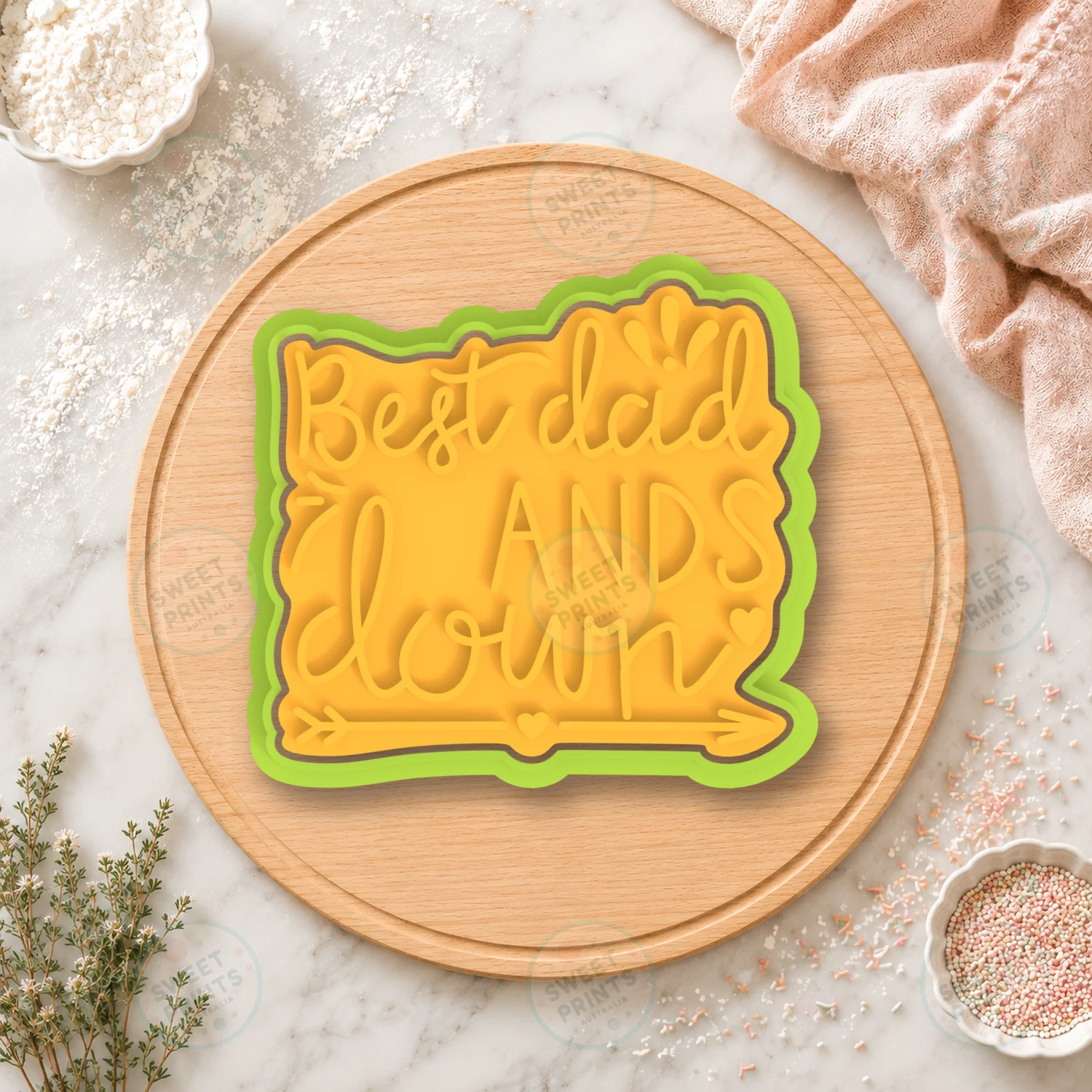Best Dad Hands Down Lettering Cookie Cutter & Stamp cookie cutter