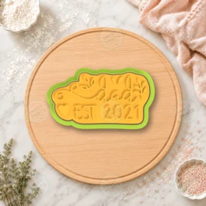 Dad Est 2021 Floral Lettering Cookie Cutter & Stamp