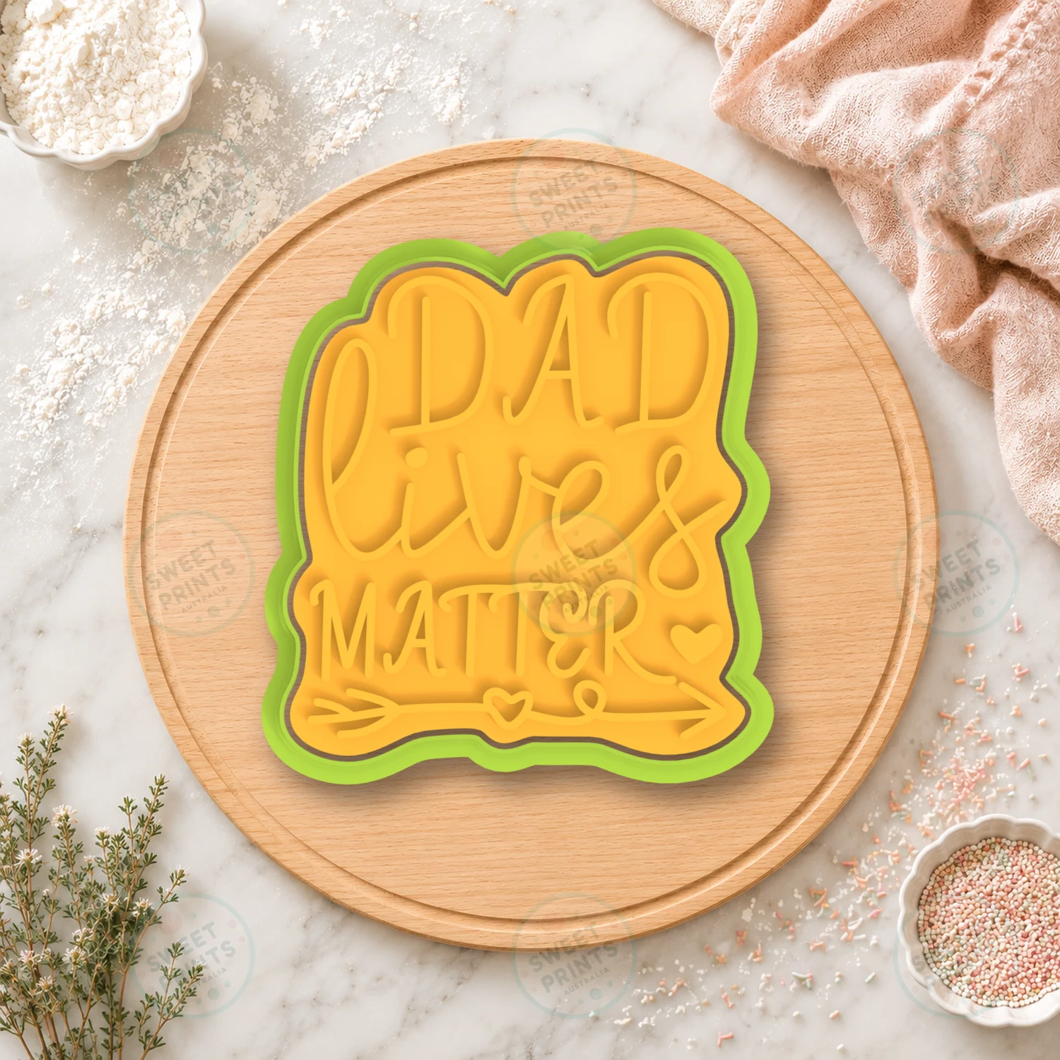 Dad Lives Matter Lettering Cookie Cutter & Stamp cookie cutter