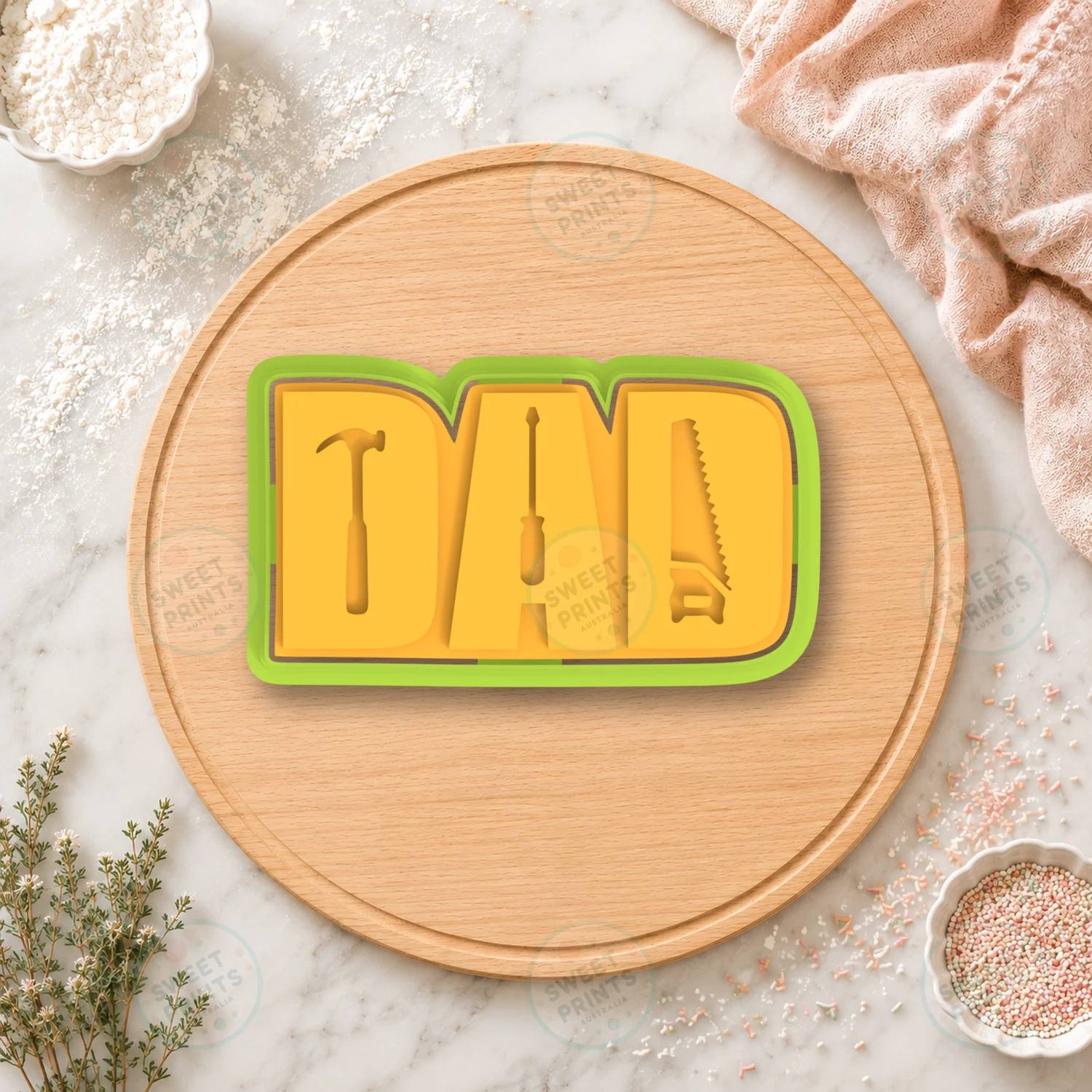 Dad Tools Lettering Cookie Cutter & Stamp cookie cutter
