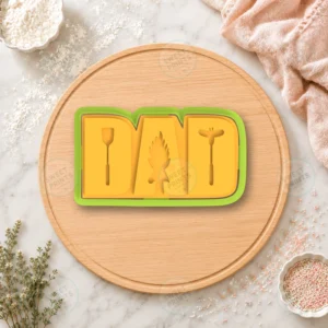 Dad BBQ Lettering Cookie Cutter & Stamp