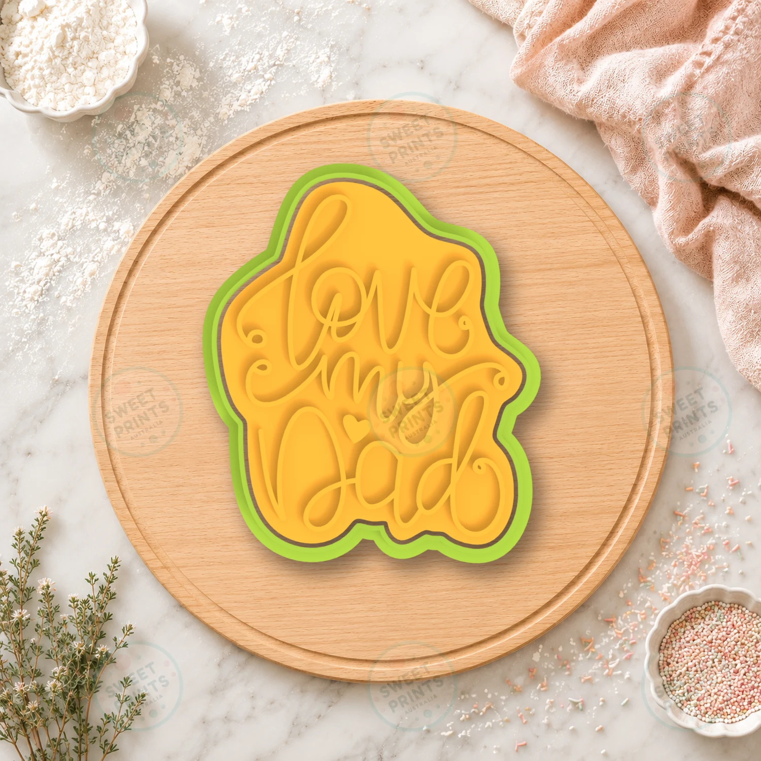 Love My Dad Lettering Cookie Cutter & Stamp cookie cutter