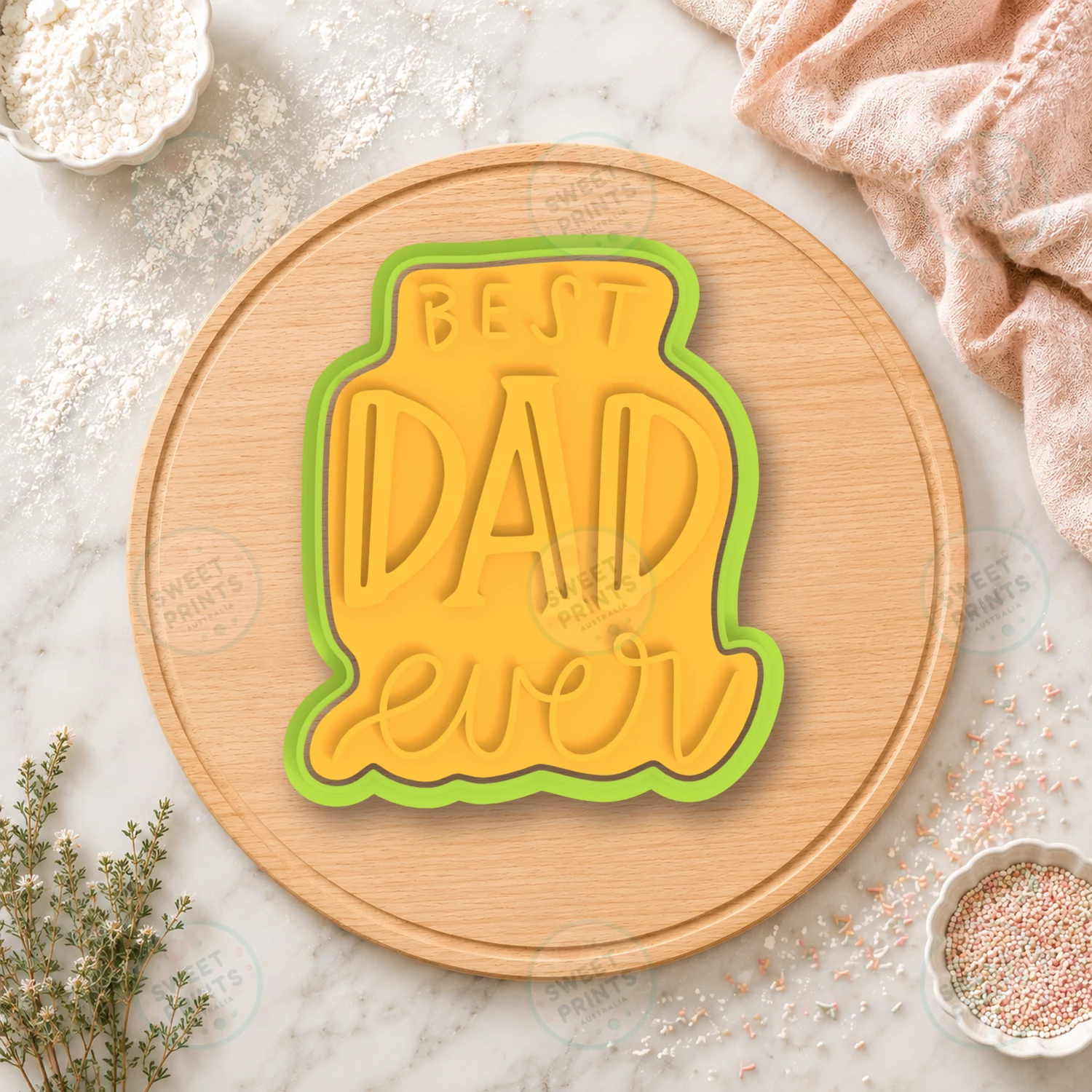 Best Dad Ever Bold Lettering Cookie Cutter & Stamp cookie cutter