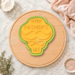 Happy Fathers Day Moustache Lettering Cookie Cutter & Stamp