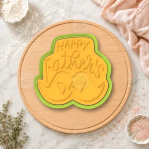 Happy Fathers Day Big Moustache Lettering Cookie Cutter & Stamp