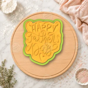 Happy Fathers Day Script Lettering Cookie Cutter & Stamp