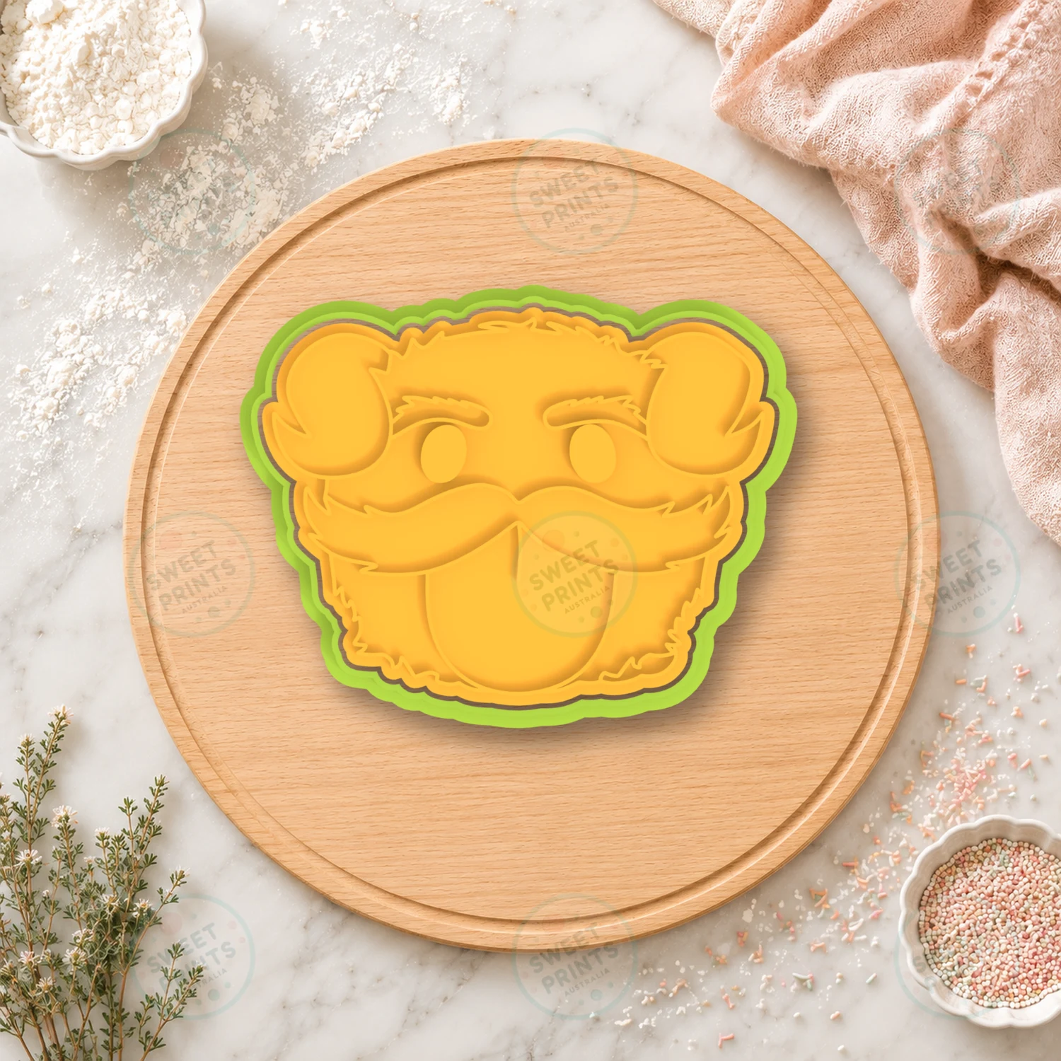Bear Face With Moustache Cookie Cutter & Stamp cookie cutter