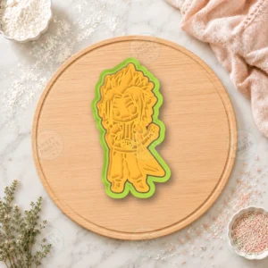 Fantasy Spiky Hair Swordsman Cookie Cutter & Stamp