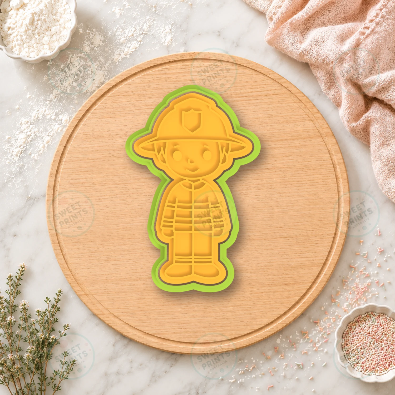 Firefighter Boy Cookie Cutter & Stamp cookie cutter