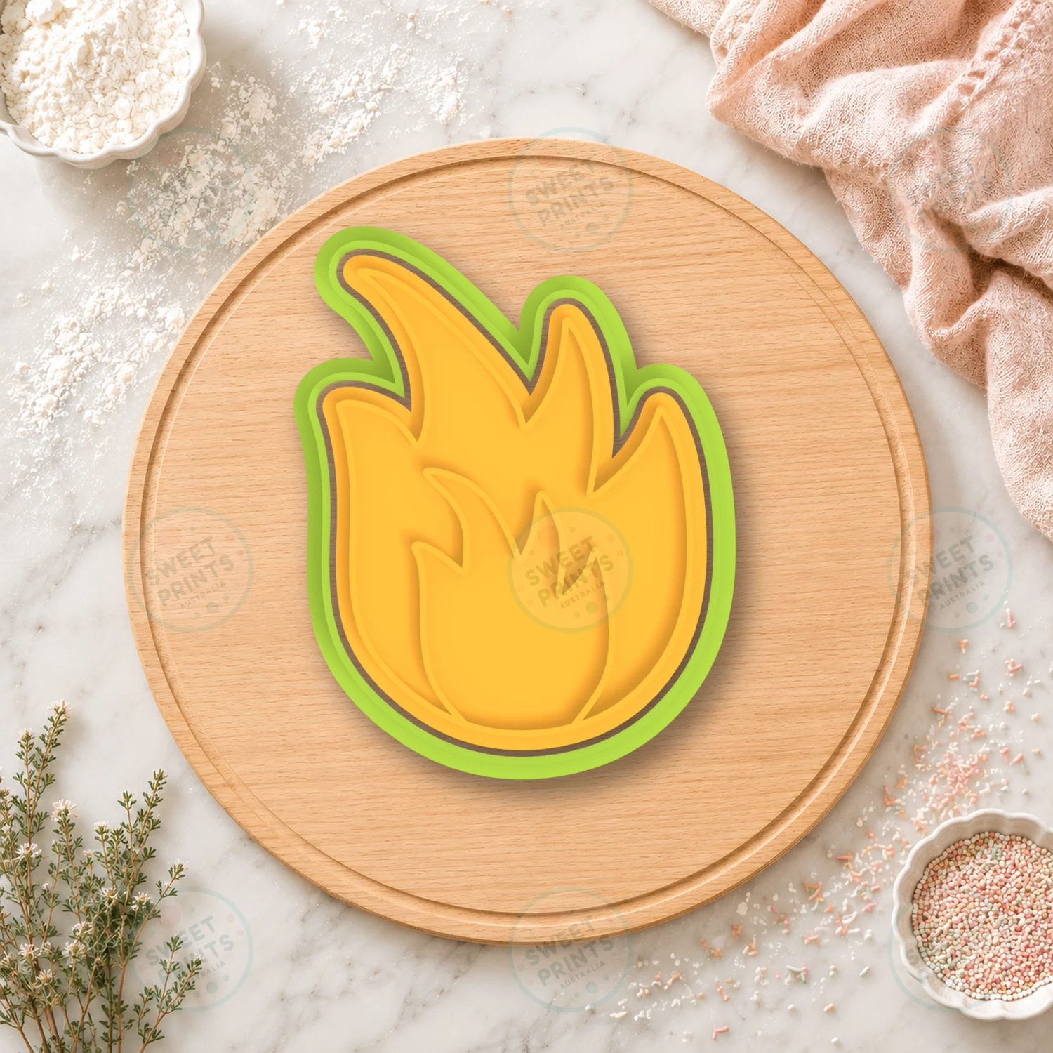 Flame Cookie Cutter & Stamp cookie cutter