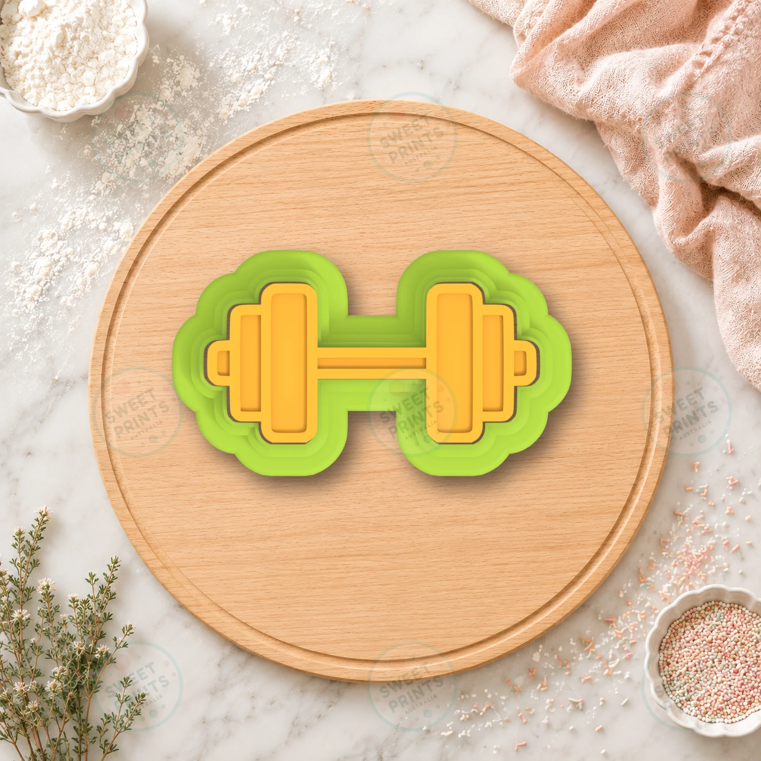 Fitness Dumbbell Sport Weight Cookie Cutter & Stamp cookie cutter