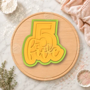 Number Five Lettering Cookie Cutter & Stamp