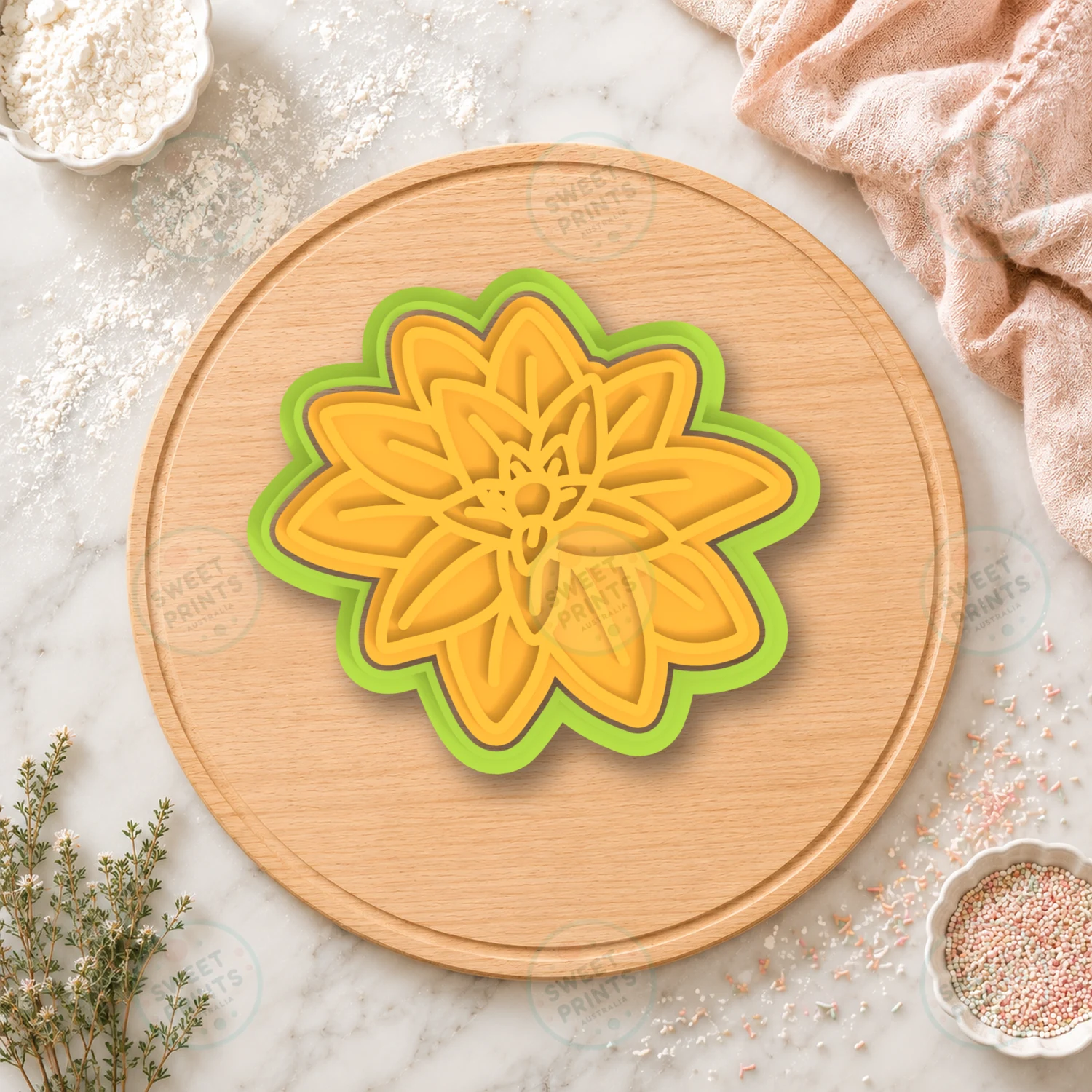 Lotus Flower Cookie Cutter & Stamp cookie cutter