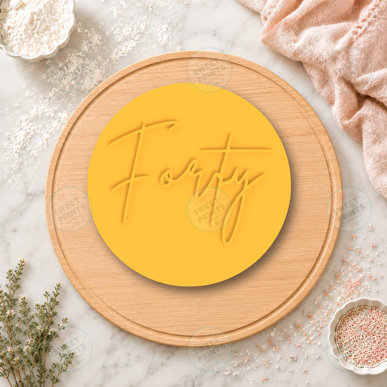 Forty Cookie Stamp cookie cutter