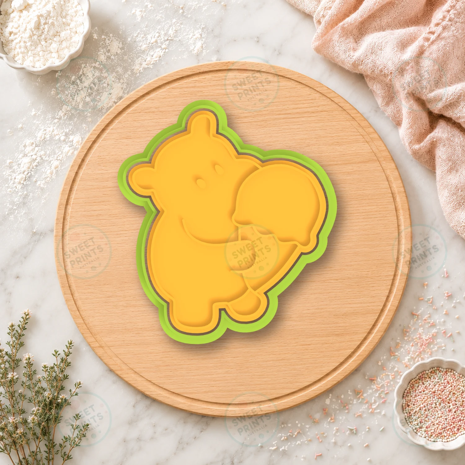 Hugging Hippo Cookie Cutter & Stamp cookie cutter