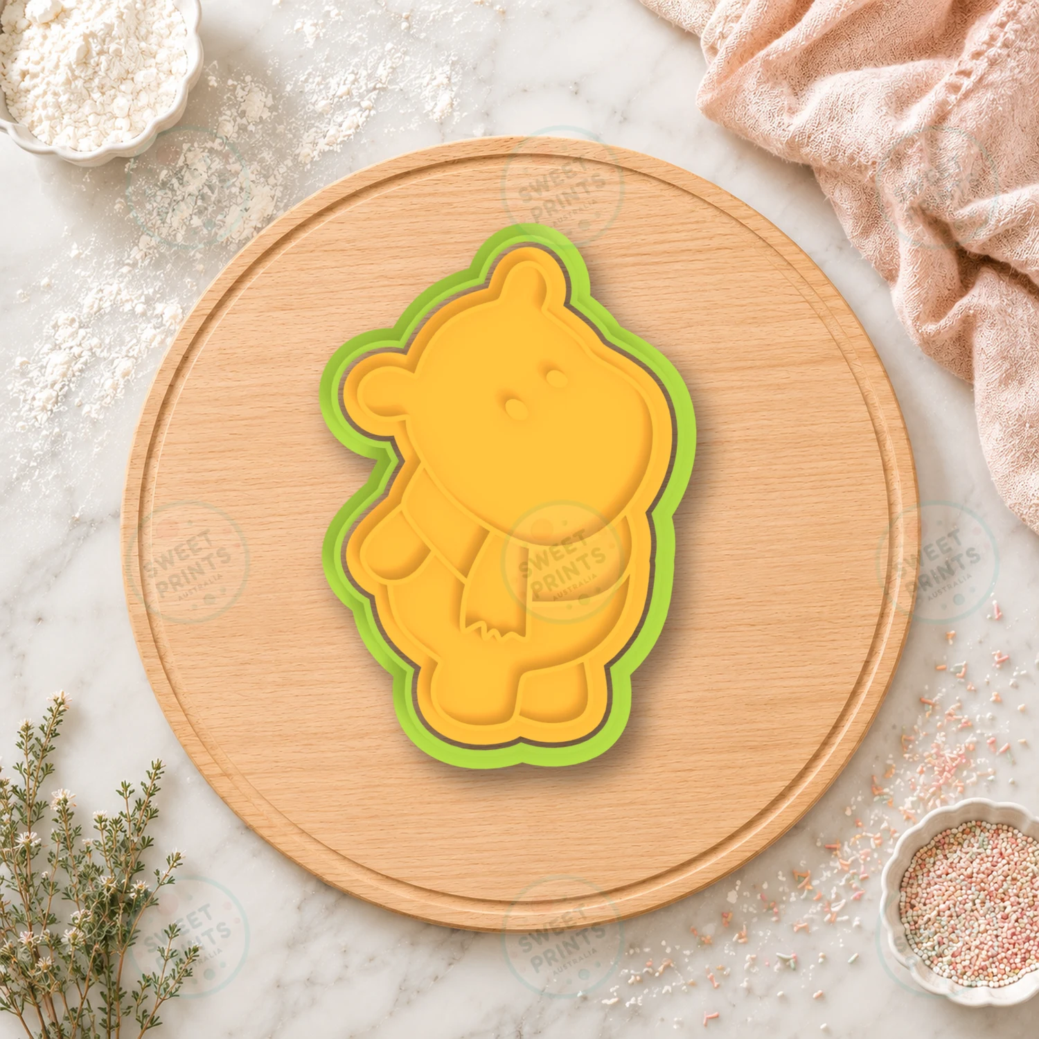Hippo Bundled In Scarf Cookie Cutter & Stamp cookie cutter