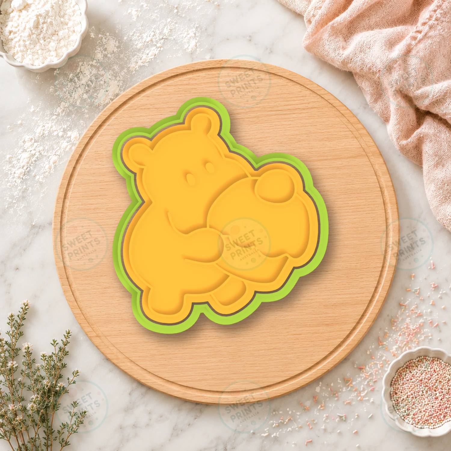 Hippo Couple Hug Cookie Cutter & Stamp cookie cutter