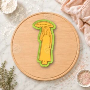 Woman In Dress Under Umbrella Cookie Cutter & Stamp