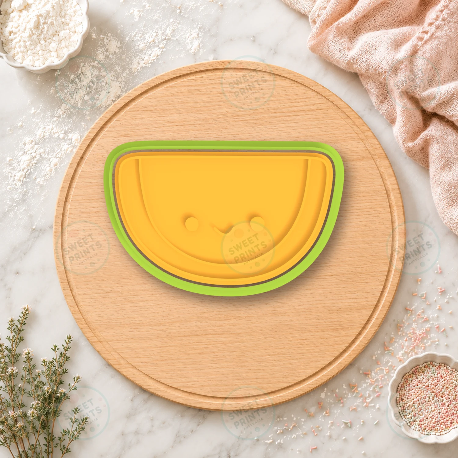 Kawaii Melon Slice Cookie Cutter & Stamp cookie cutter