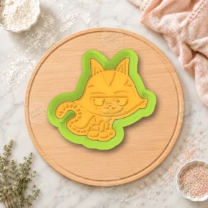 Sleepy Cat Cookie Cutter & Stamp