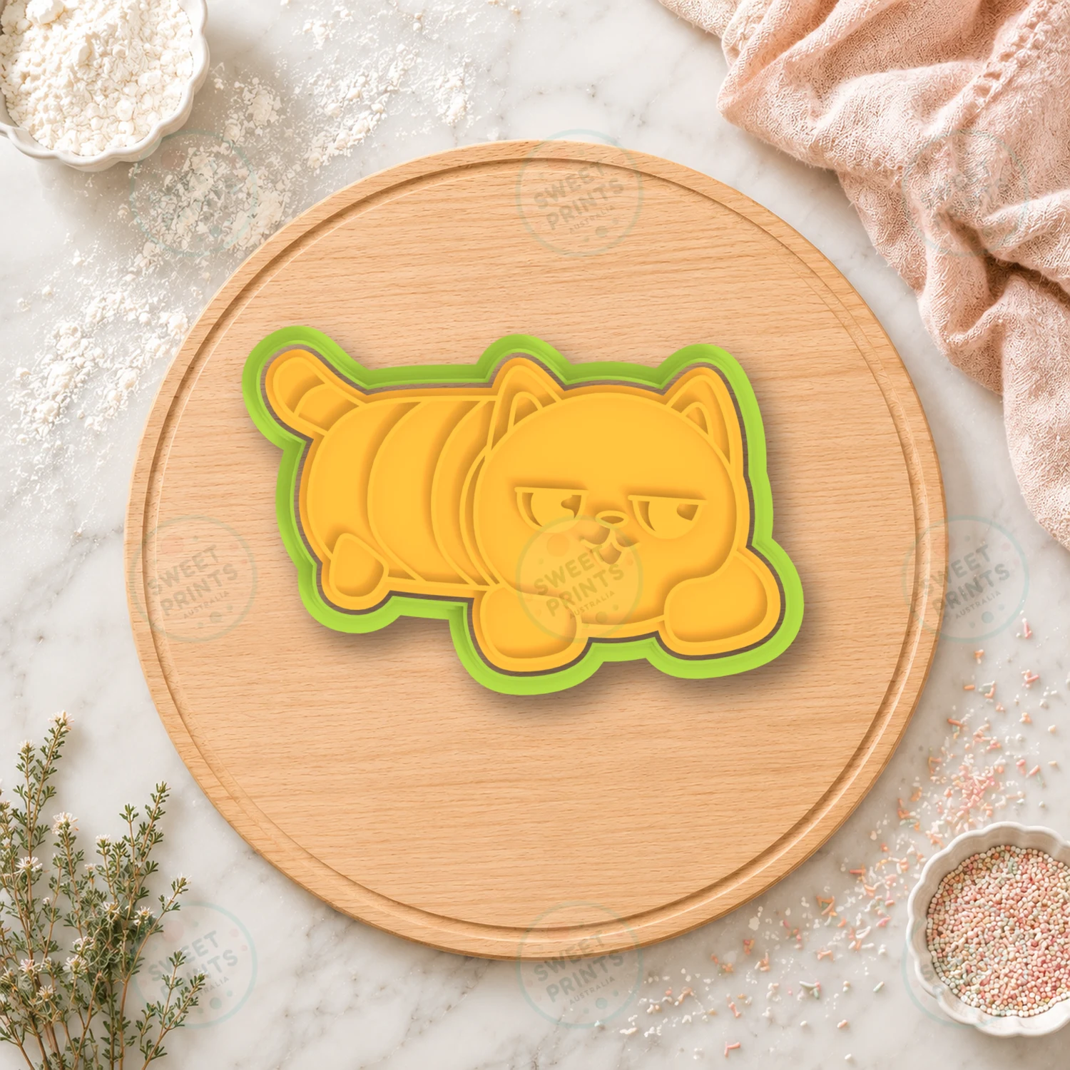 Cartoon Cat Cookie Cutter & Stamp cookie cutter