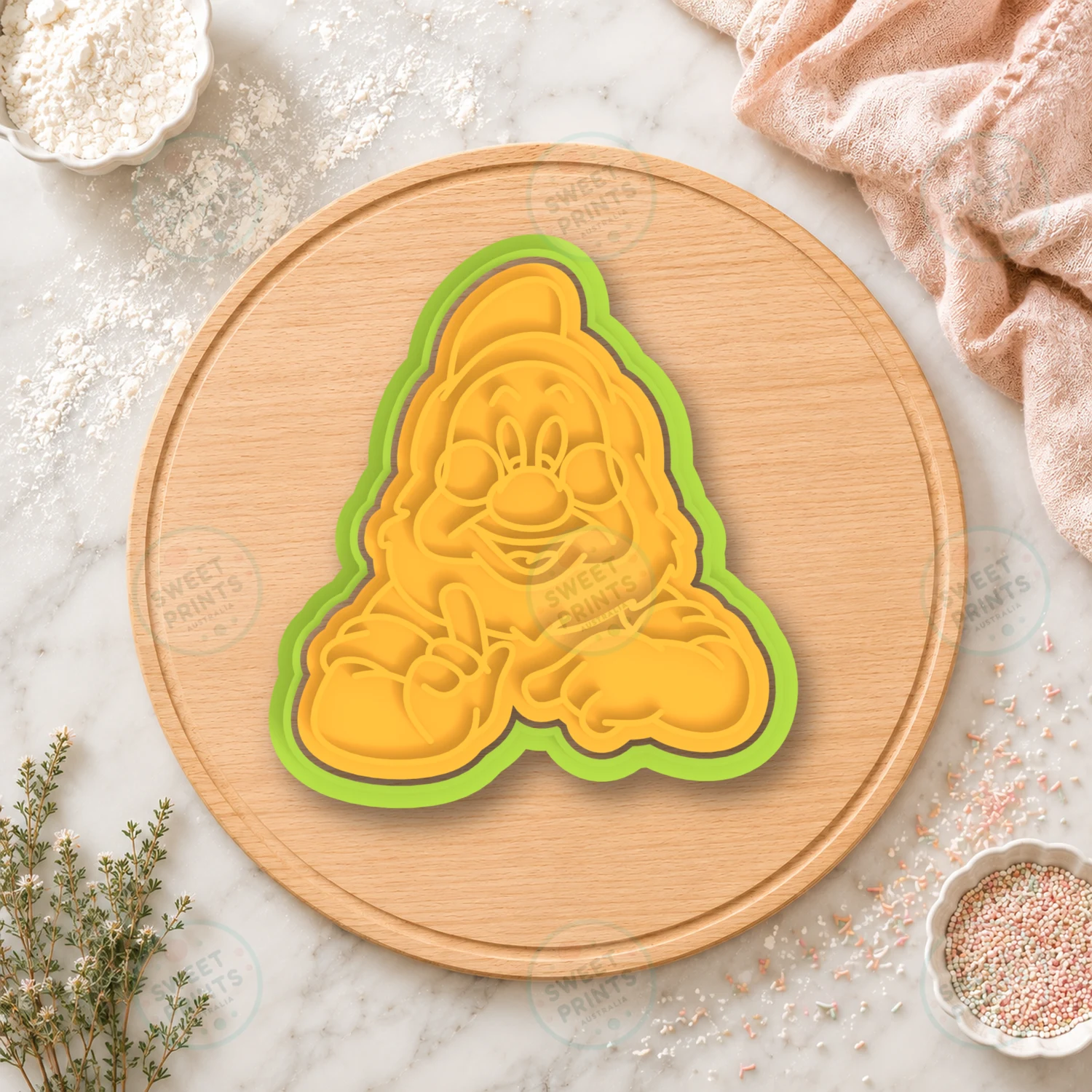 Sleepy Dwarf Cookie Cutter & Stamp cookie cutter