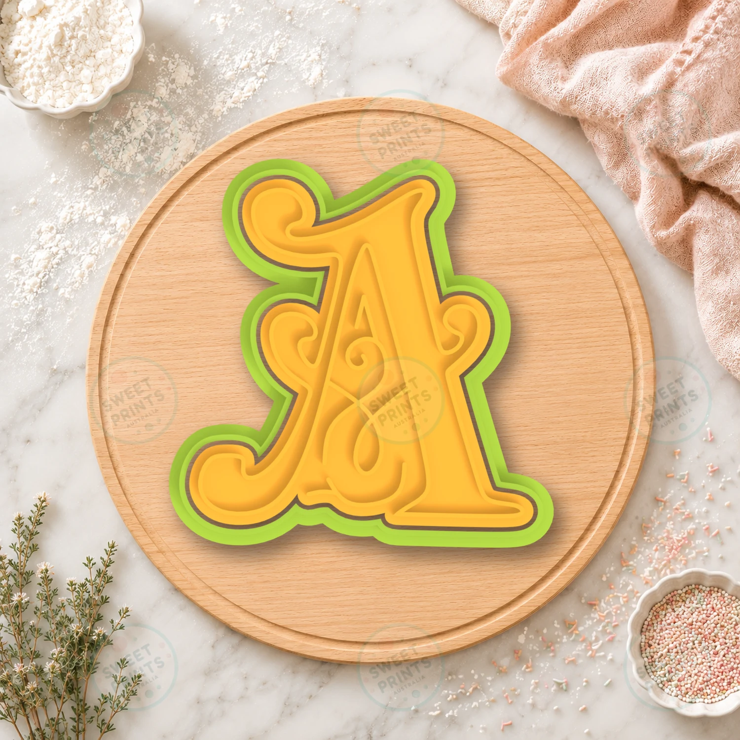 Gothic Letter A Cookie Cutter & Stamp cookie cutter