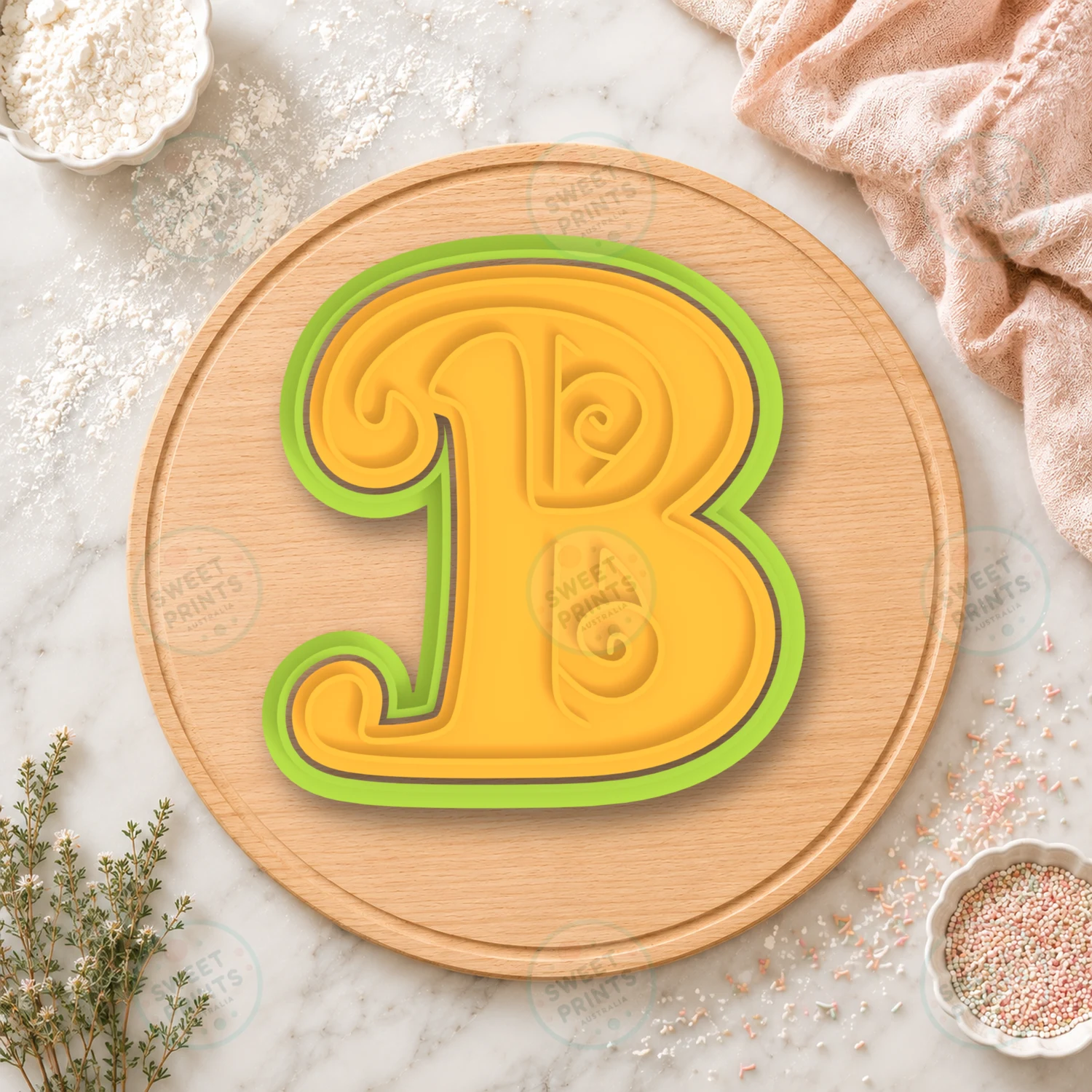 Gothic Letter B Cookie Cutter & Stamp cookie cutter