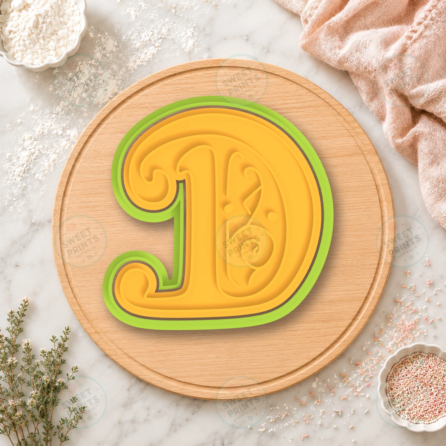 Gothic Letter D Cookie Cutter & Stamp cookie cutter