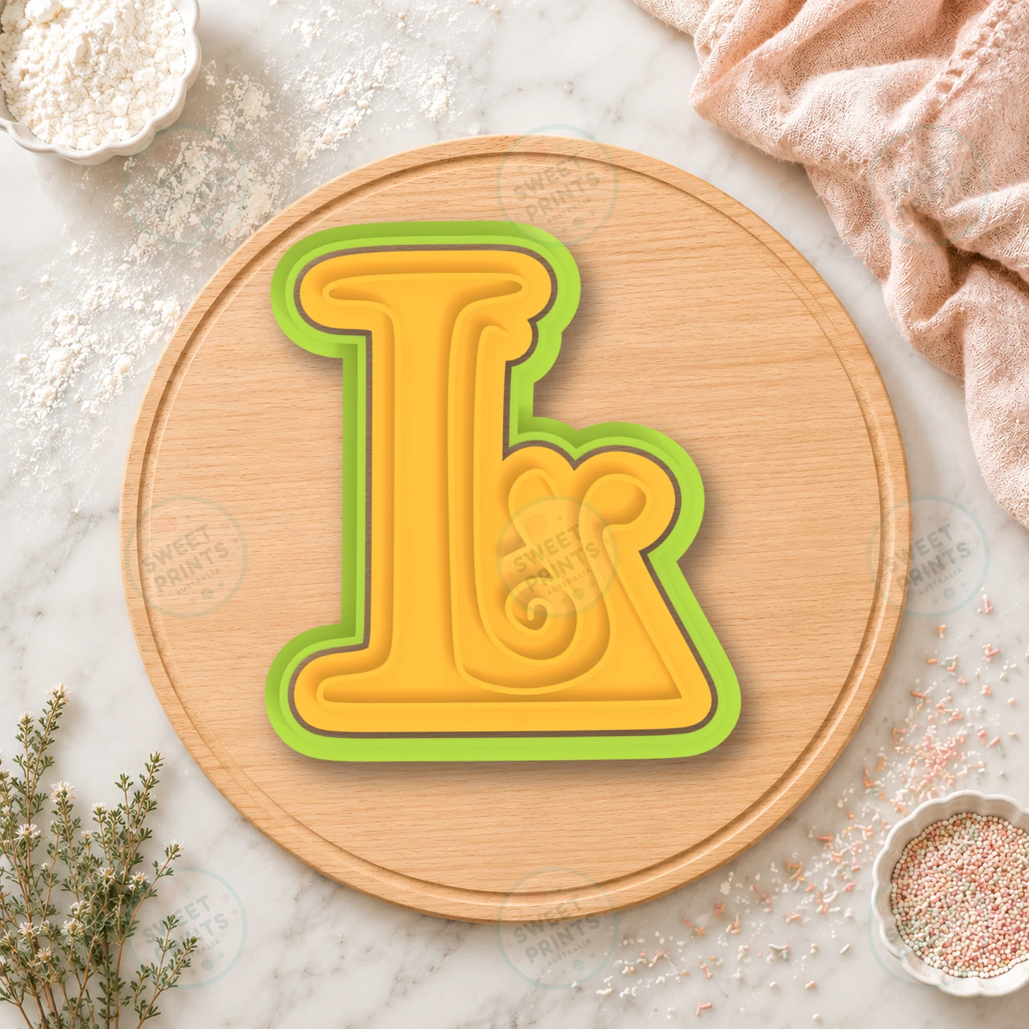 Gothic Letter L Cookie Cutter & Stamp cookie cutter