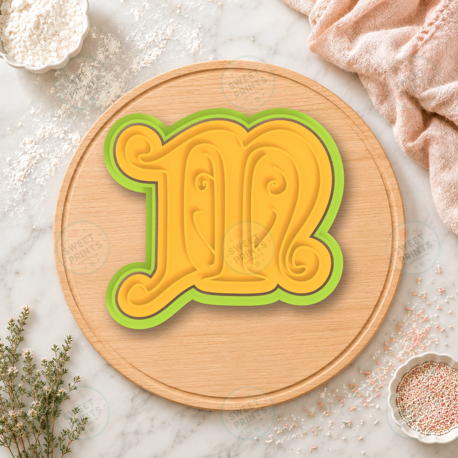 Gothic Letter M Cookie Cutter & Stamp cookie cutter