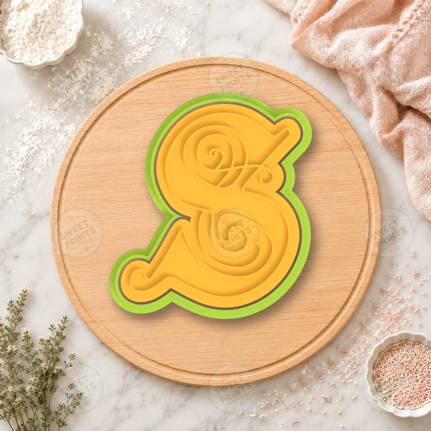 Gothic Letter S Cookie Cutter & Stamp cookie cutter