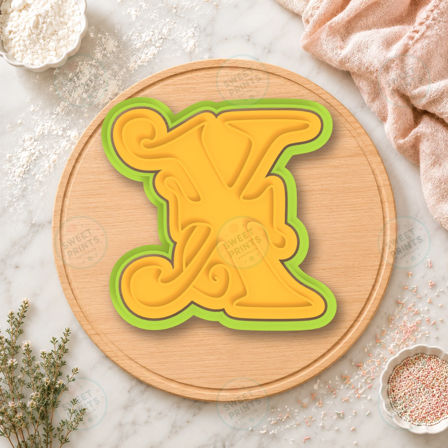 Gothic Letter X Cookie Cutter & Stamp cookie cutter