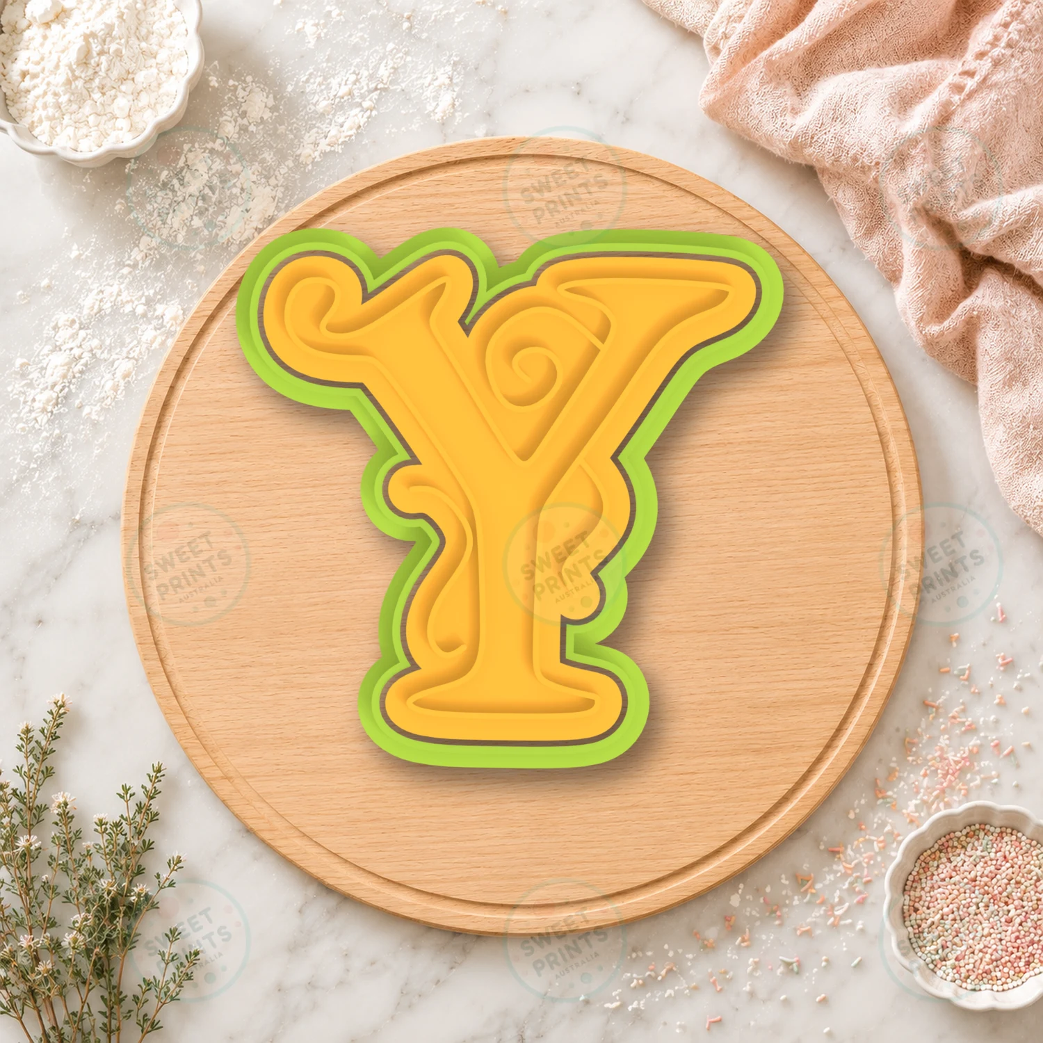 Gothic Letter Y Cookie Cutter & Stamp cookie cutter