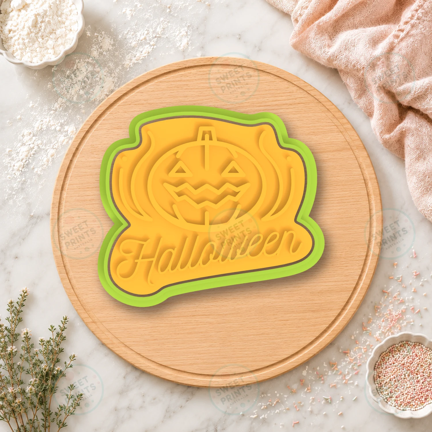 Halloween Pumpkin Badge Cookie Cutter & Stamp cookie cutter