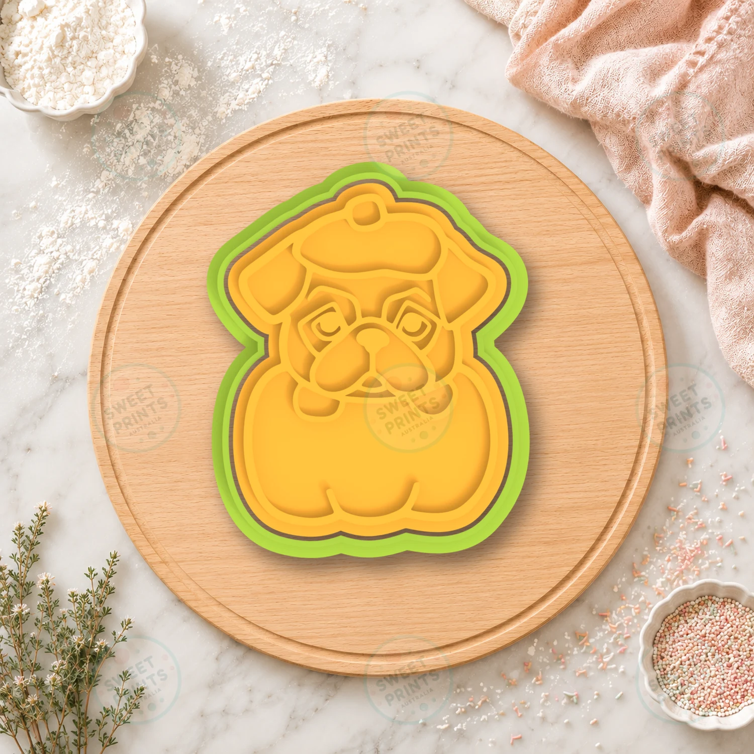 Pug In A Pumpkin Cookie Cutter & Stamp cookie cutter