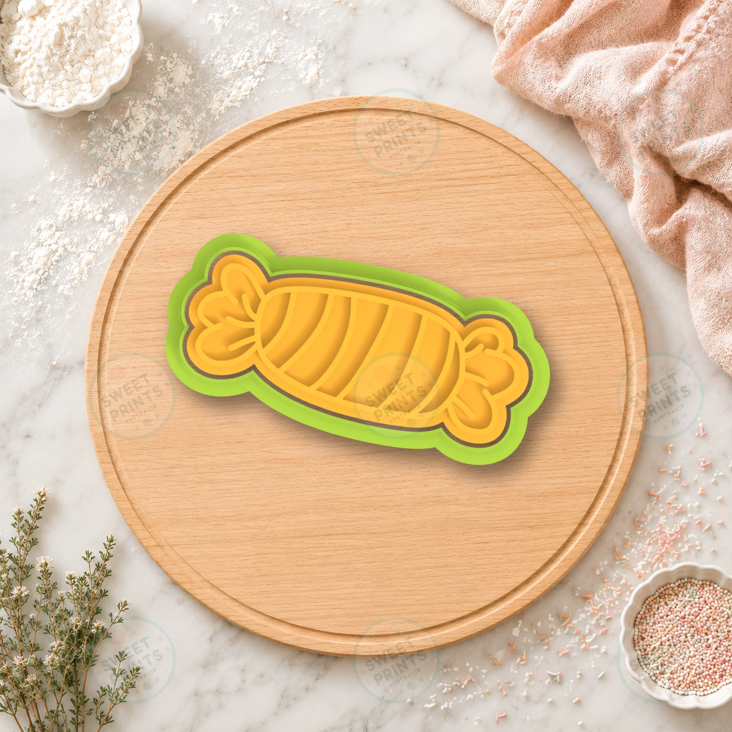 Striped Candy Cookie Cutter & Stamp cookie cutter