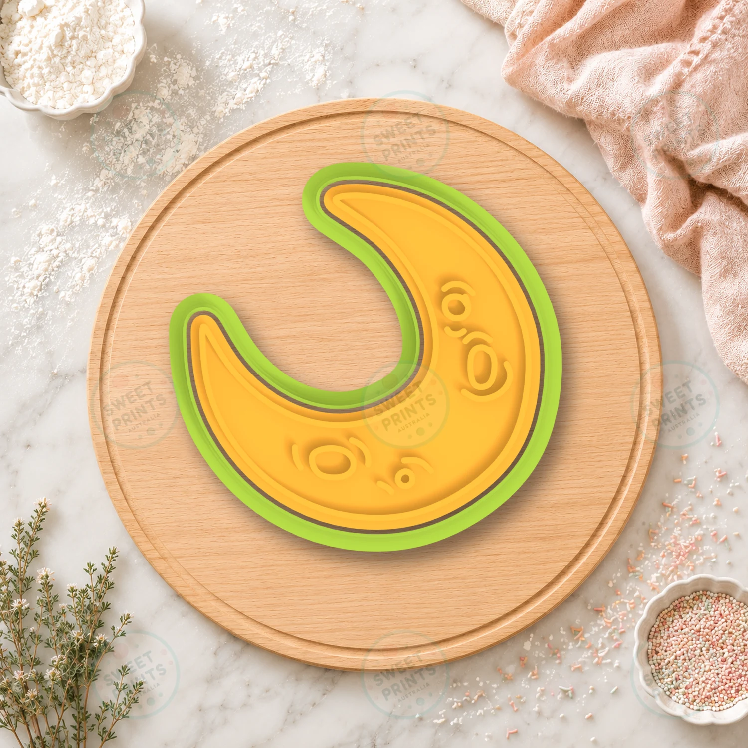 Crescent Moon Cookie Cutter & Stamp cookie cutter