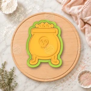 Witch Cauldron Skull Cookie Cutter & Stamp