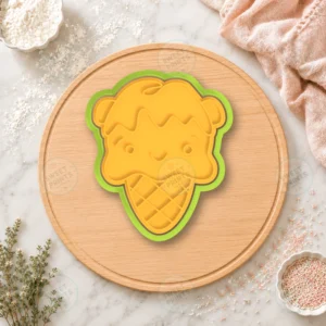 Kawaii Ice Cream Cone Cookie Cutter & Stamp