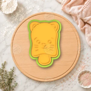 Cat Face Ice Cream Cookie Cutter & Stamp