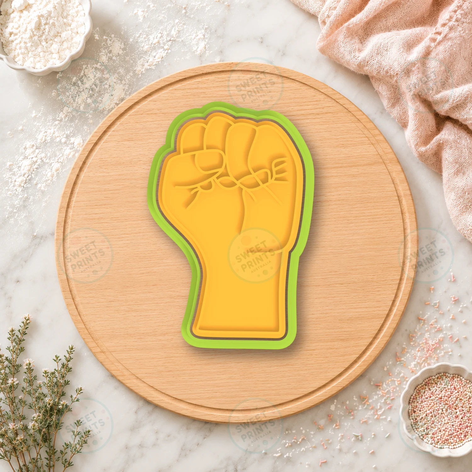 Raised Fist Hand Cookie Cutter & Stamp cookie cutter
