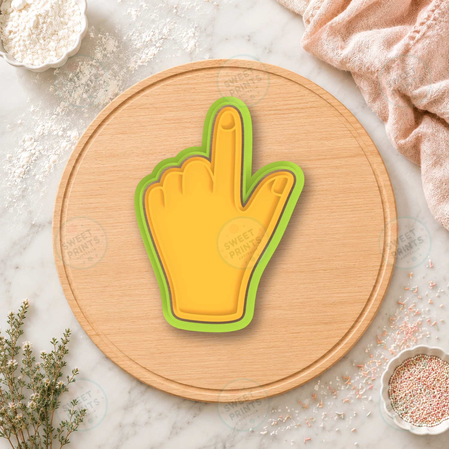 Number One Hand Cookie Cutter & Stamp cookie cutter