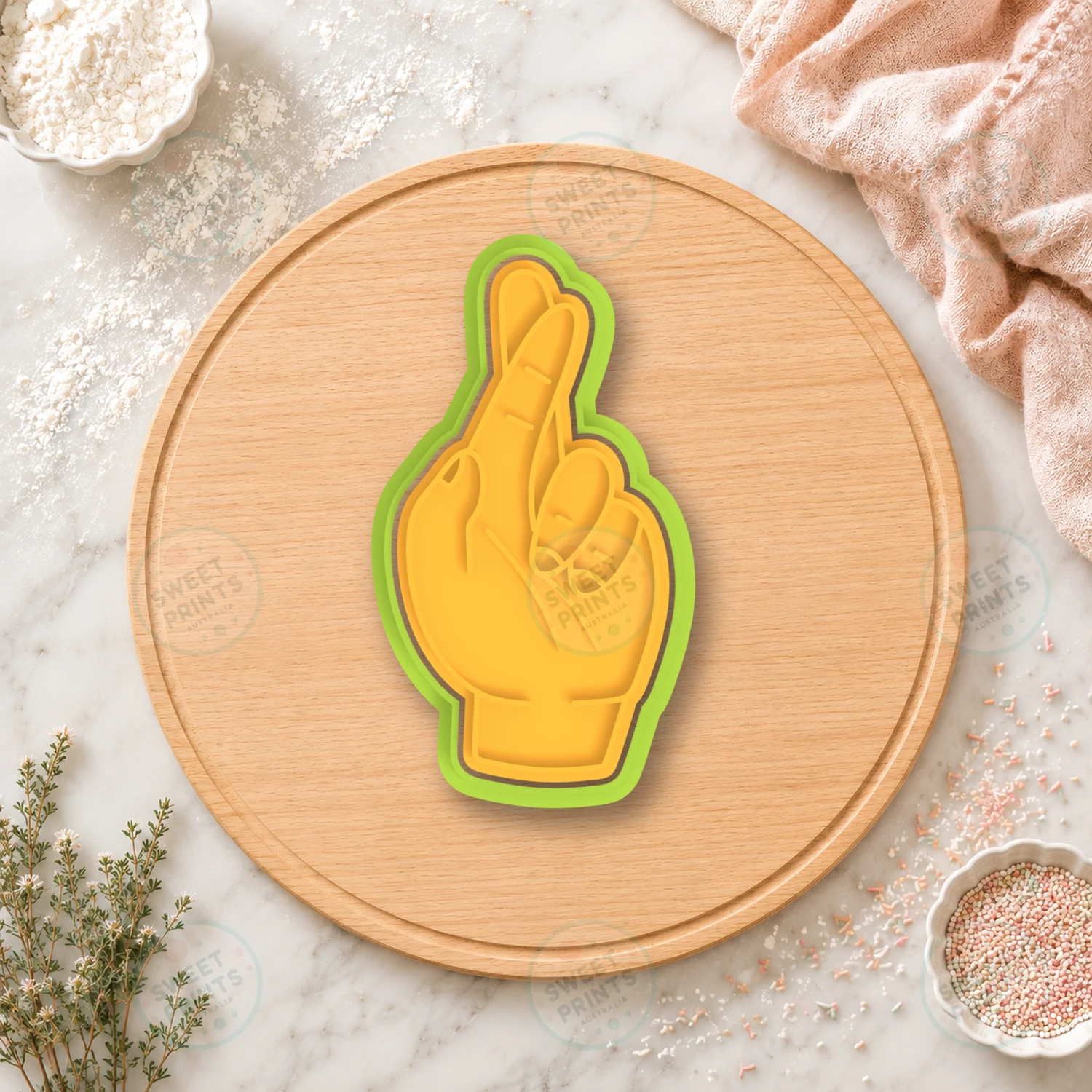 Crossed Fingers Hand Cookie Cutter & Stamp cookie cutter